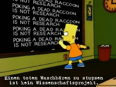S16F04 - Einen toten Waschbären rumschubsen ist keine wissenschaftliche Untersuchung