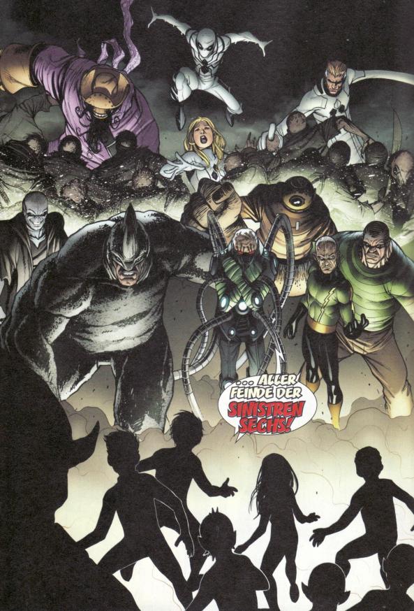 Die Sinistren Sechs gegen die Future Foundation.