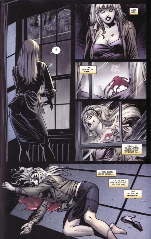 Joyce Delaneys (Gwens Klon) letzter Augenblick.