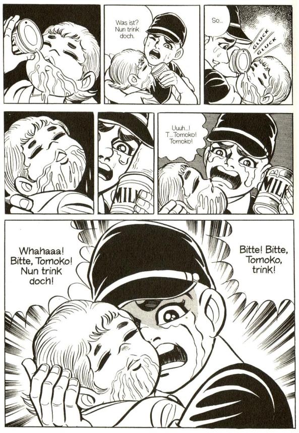 Auch Milch kann die kleine Tomoko nicht retten.
