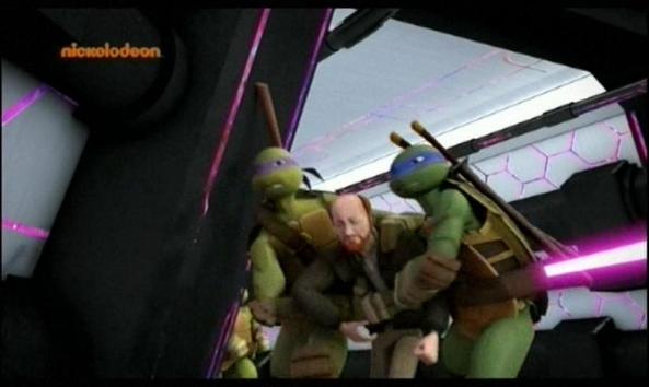 Aprils Vater wird von den Turtles befreit.