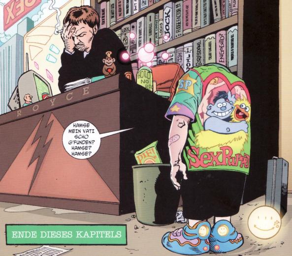 Solche Figuren gibt es nur in Transmetropolitan. Der kopflose Sohn von Spider Jerusalem!?