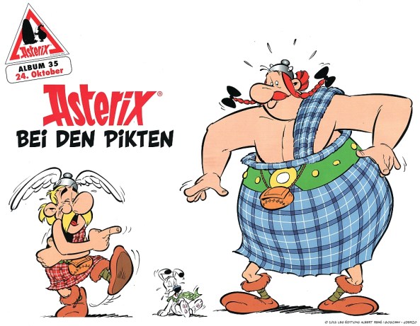 Asterix und Obelix im Pikten-Outfit.