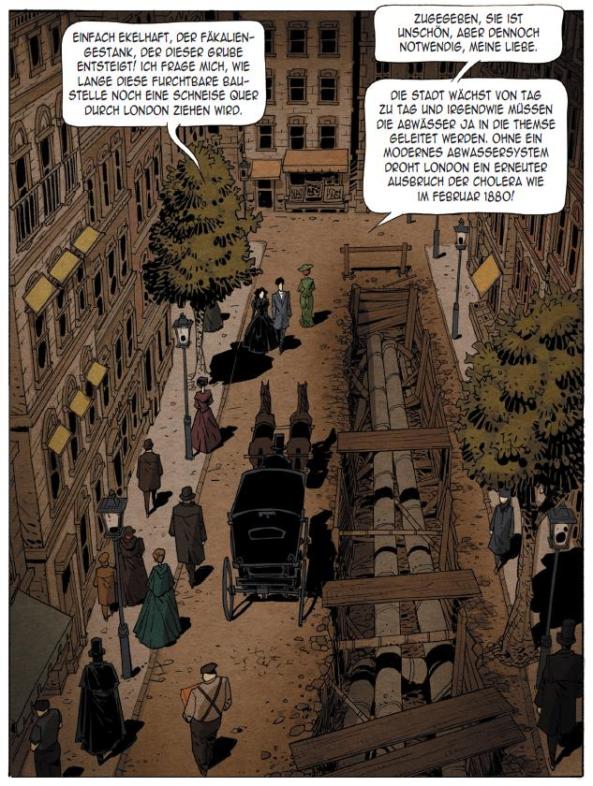 London im Aufbau. Die Abwasserrohre werden verlegt.