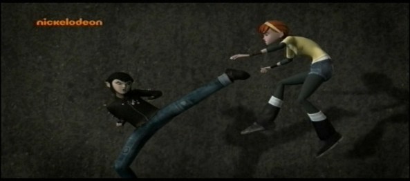 Karai und April im direkten Kampf.