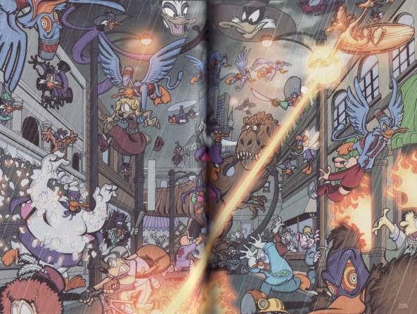 In einer Geschichte tauchen Darkwings aus vielen Realitäten auf. Manche davon haben Ähnlichkeiten mit Superhelden und -schurken von bekannten anderen Verlagen.