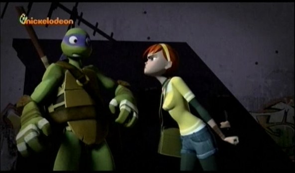 Donnie schleicht April nach.