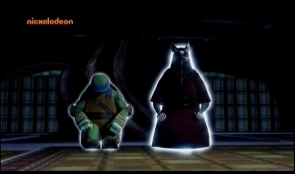 Ein echter Ninja stellt sich seinen Ängsten. Das versucht Splinter Leonardo beizubringen.