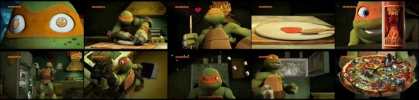 Mikey entwickelt eine neue Pizza. Hmmm, lecker.