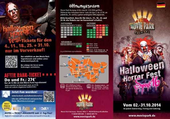 Halloween Horror Festtage im Movie Park Germany