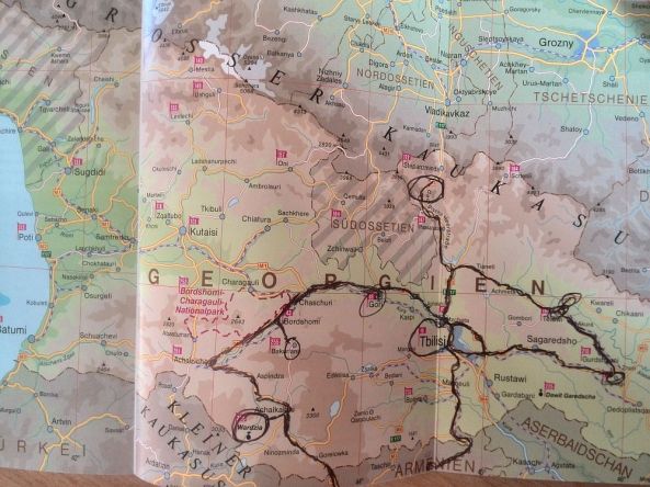 Reiseroute in Georgien