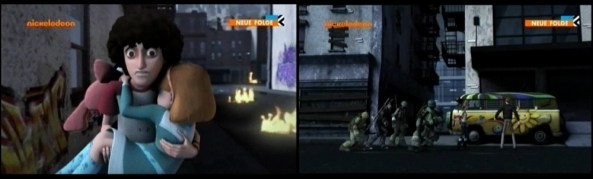 Links: Sieht aus wie der junge Kevin Eastman, oder? Rechts: Das ist Kirbys alter Partybus, der wiederum große Ähnlichkeit mit dem alten Turtles Einsatzfahrzeug hat.