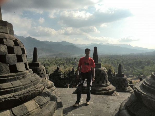 Ich am Tempel von Borobudur