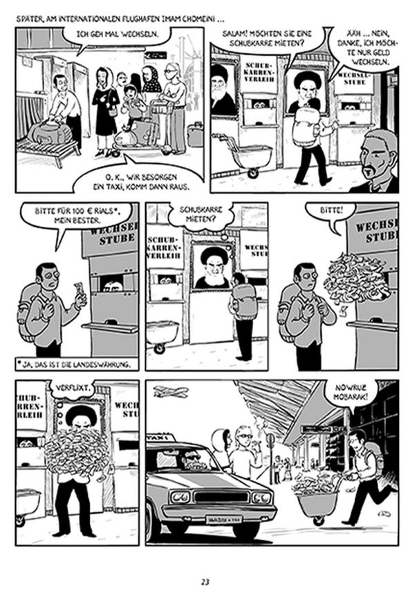 Nicolas wechselt Geld.