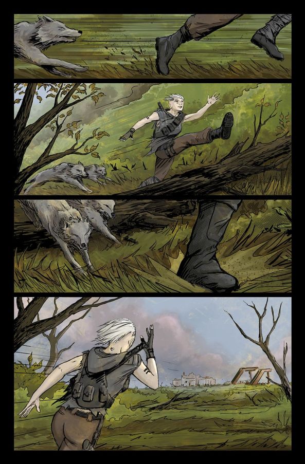 Auf der Flucht vor angreifenden Wölfen