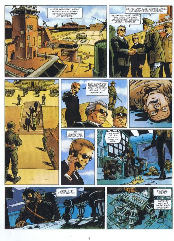 Der Präsident ist zu Besuch auf der Militärbasis Southgate